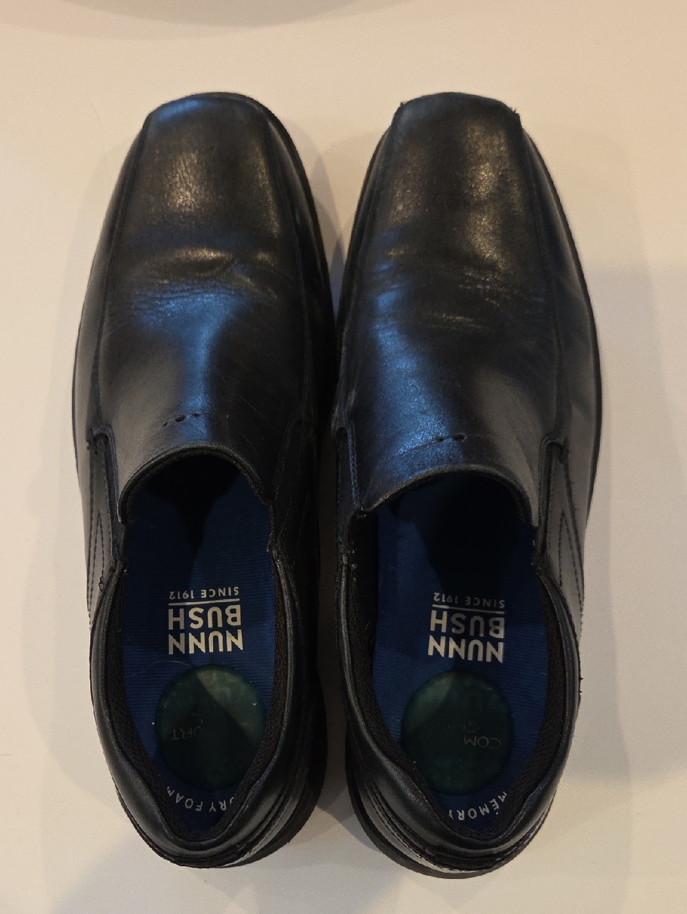 Nunn Bush Black Leather Slip-On Loafers